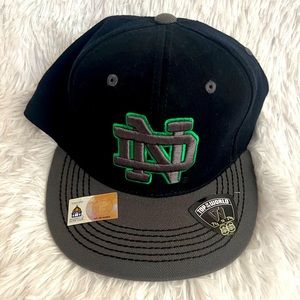 🟢🔵 Men's Navy, Green Notre Dame Fighting Irish Reflex Hybrid Tech Flex Hat🔵🟢